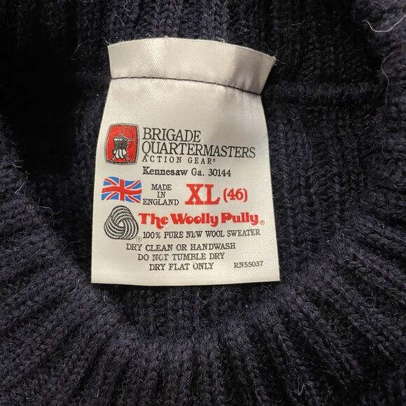 Brigade Quartermaster Sweater The Woolly Pully Wool Ribbed England Made 46 XL - Picture 3 of 6